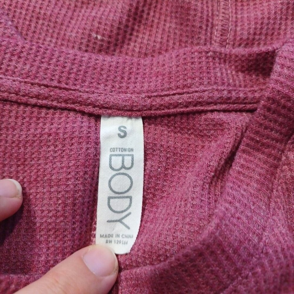 COTTON ON Sz S Oversized Waffle Knit Sweater Mauve Pink Cozy Casual Lounge Fall - Picture 11 of 12